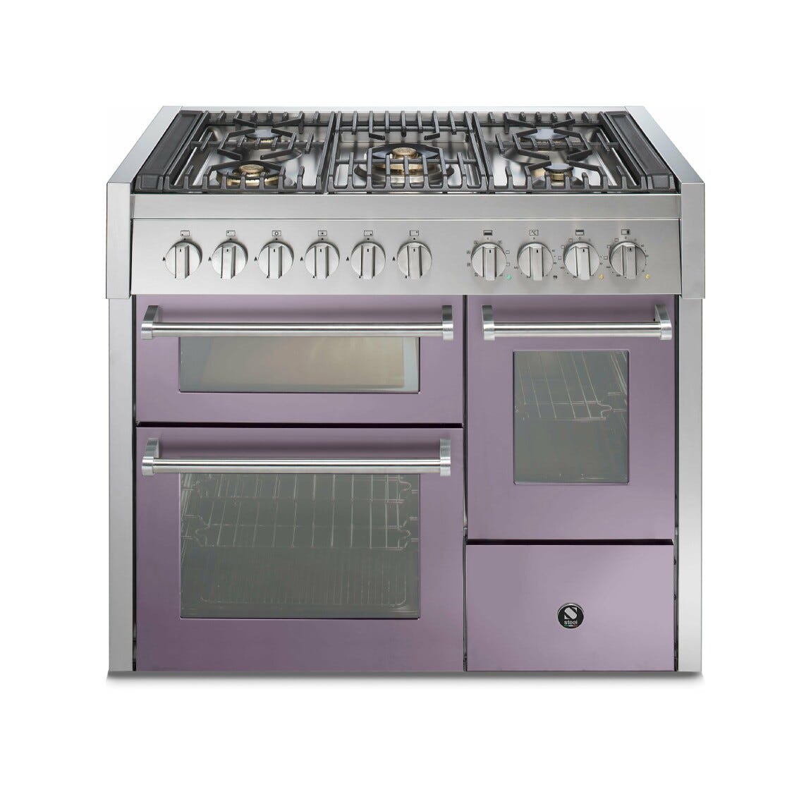 Steel Genesi 100/3 GQ10SFF Genesi 100-3 Cucina da accosto 100 cm, triplo forno elettrico, acciaio inox AISI 304, 5 combinazioni piano cottura