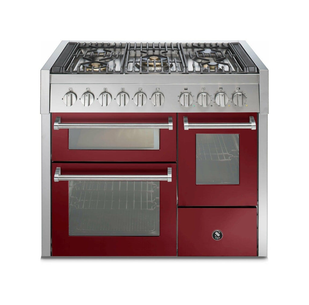 Steel Genesi 100/3 GQ10SFF Genesi 100-3 Cucina da accosto 100 cm, triplo forno elettrico, acciaio inox AISI 304, 5 combinazioni piano cottura