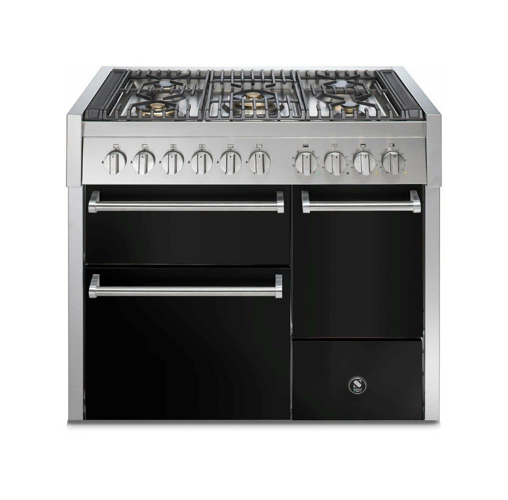 Steel Genesi 100/3 GQ10SFF-D Solid Door Cucina da accosto 100 cm, porta cieca, triplo forno elettrico, acciaio inox AISI 304, 5 combinazioni piano cottura
