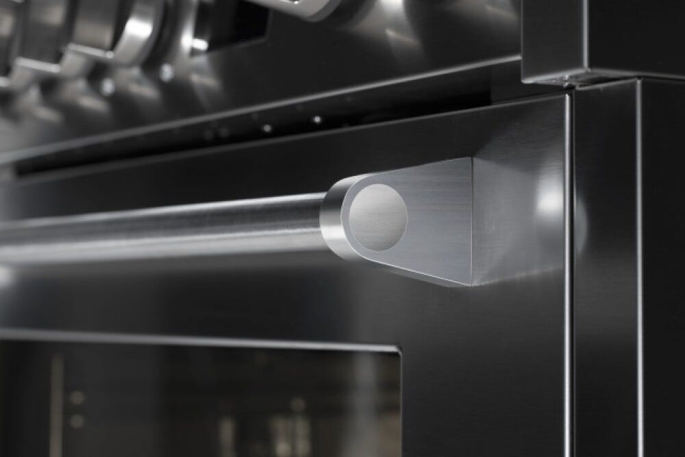 Steel Genesi 100/3 GQ10SFF-D Solid Door Cucina da accosto 100 cm, porta cieca, triplo forno elettrico, acciaio inox AISI 304, 5 combinazioni piano cottura