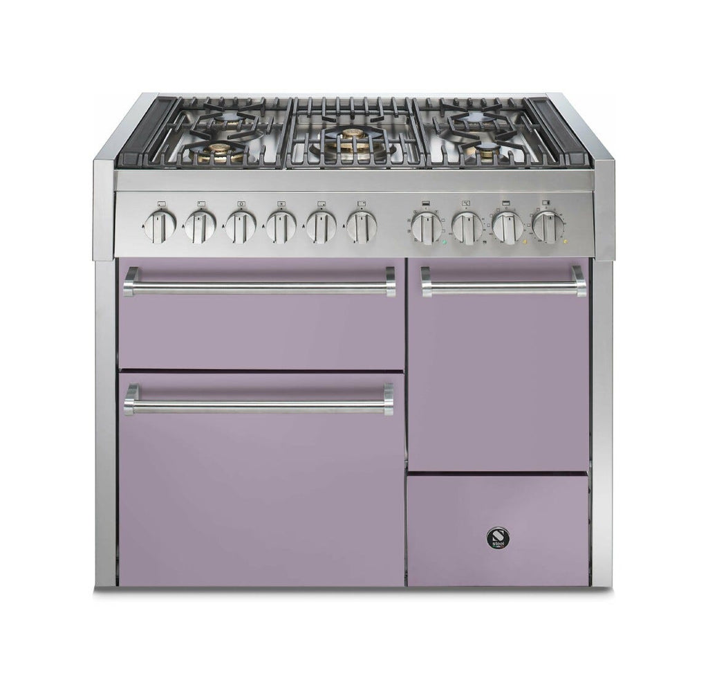 Steel Genesi 100/3 GQ10SFF-D Solid Door Cucina da accosto 100 cm, porta cieca, triplo forno elettrico, acciaio inox AISI 304, 5 combinazioni piano cottura