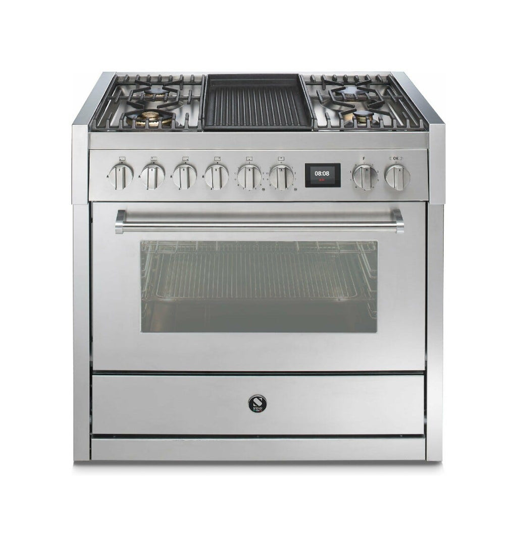Steel Genesi 90 GQ9S Genesi 90 Cucina da accosto, 90 cm inox, forno combinato a vapore 91 L, 11 funzioni, sistema INNVENT, 5 varianti piano cottura