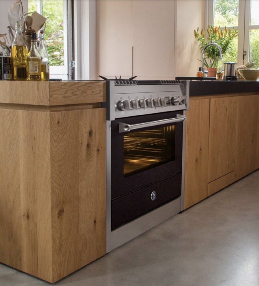 Steel Genesi 90 GQ9S Genesi 90 Cucina da accosto, 90 cm inox, forno combinato a vapore 91 L, 11 funzioni, sistema INNVENT, 5 varianti piano cottura