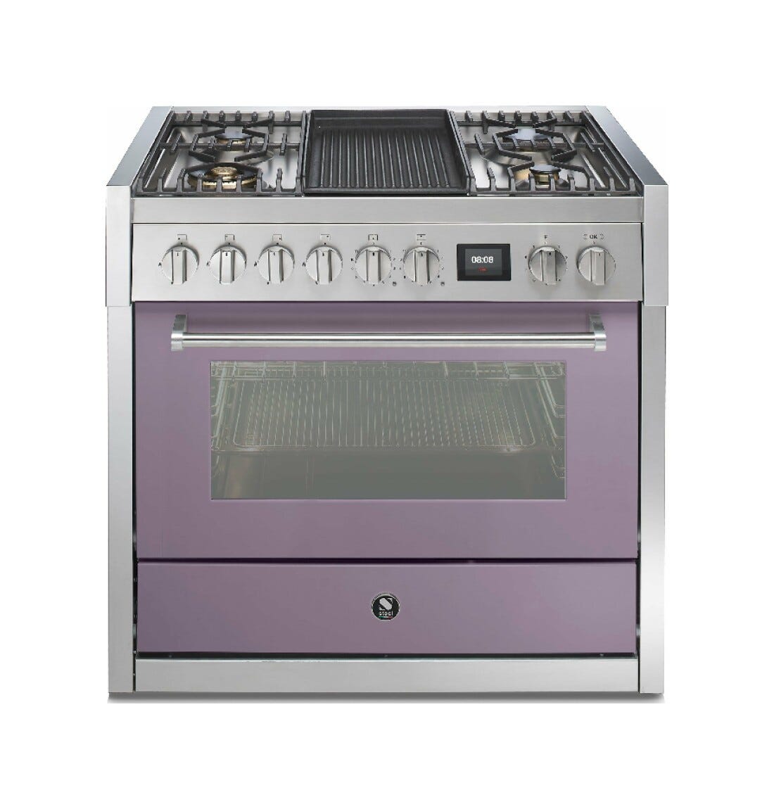 Steel Genesi 90 GQ9S Genesi 90 Cucina da accosto, 90 cm inox, forno combinato a vapore 91 L, 11 funzioni, sistema INNVENT, 5 varianti piano cottura
