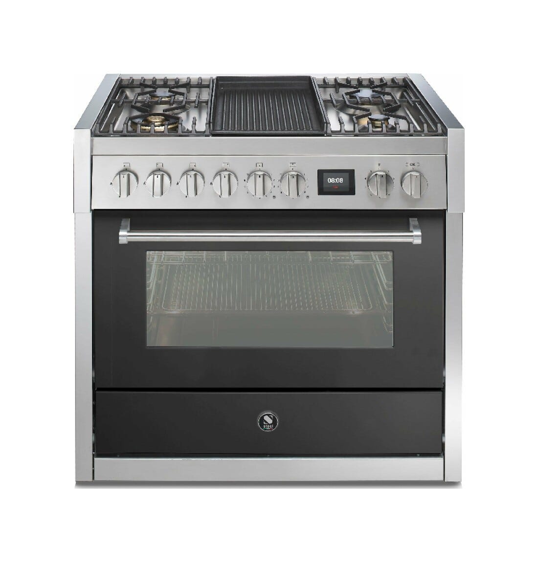 Steel Genesi 90 GQ9S Genesi 90 Cucina da accosto, 90 cm inox, forno combinato a vapore 91 L, 11 funzioni, sistema INNVENT, 5 varianti piano cottura
