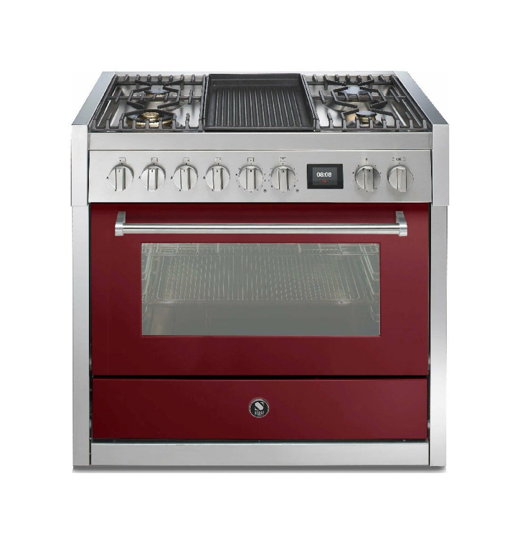 Steel Genesi 90 GQ9S Genesi 90 Cucina da accosto, 90 cm inox, forno combinato a vapore 91 L, 11 funzioni, sistema INNVENT, 5 varianti piano cottura