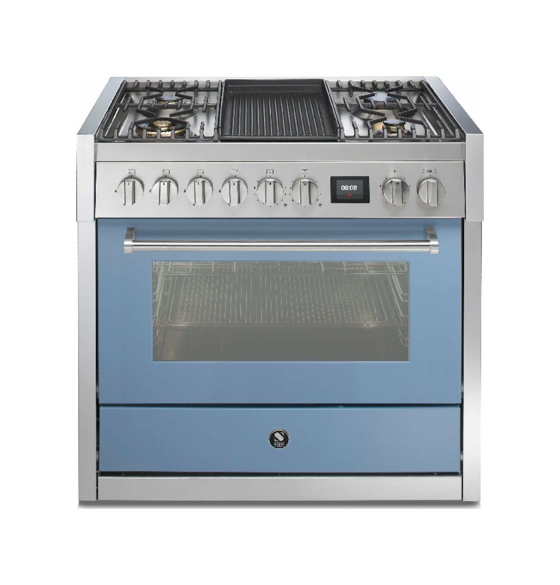 Steel Genesi 90 GQ9S Genesi 90 Cucina da accosto, 90 cm inox, forno combinato a vapore 91 L, 11 funzioni, sistema INNVENT, 5 varianti piano cottura
