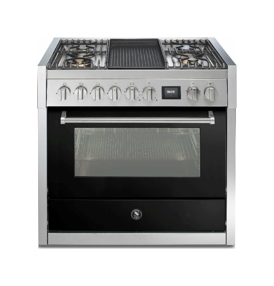Steel Genesi 90 GQ9S Genesi 90 Cucina da accosto, 90 cm inox, forno combinato a vapore 91 L, 11 funzioni, sistema INNVENT, 5 varianti piano cottura