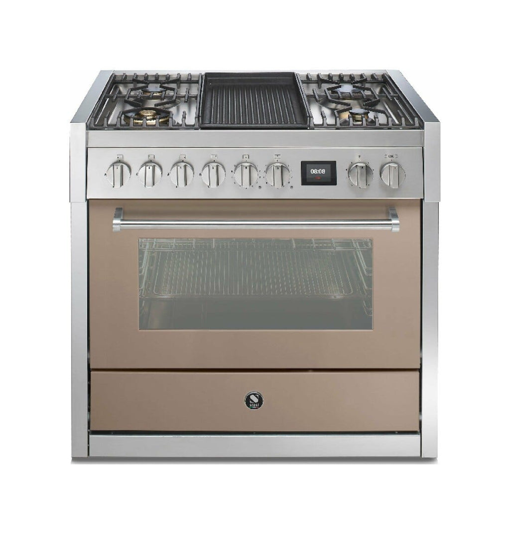 Steel Genesi 90 GQ9S Genesi 90 Cucina da accosto, 90 cm inox, forno combinato a vapore 91 L, 11 funzioni, sistema INNVENT, 5 varianti piano cottura