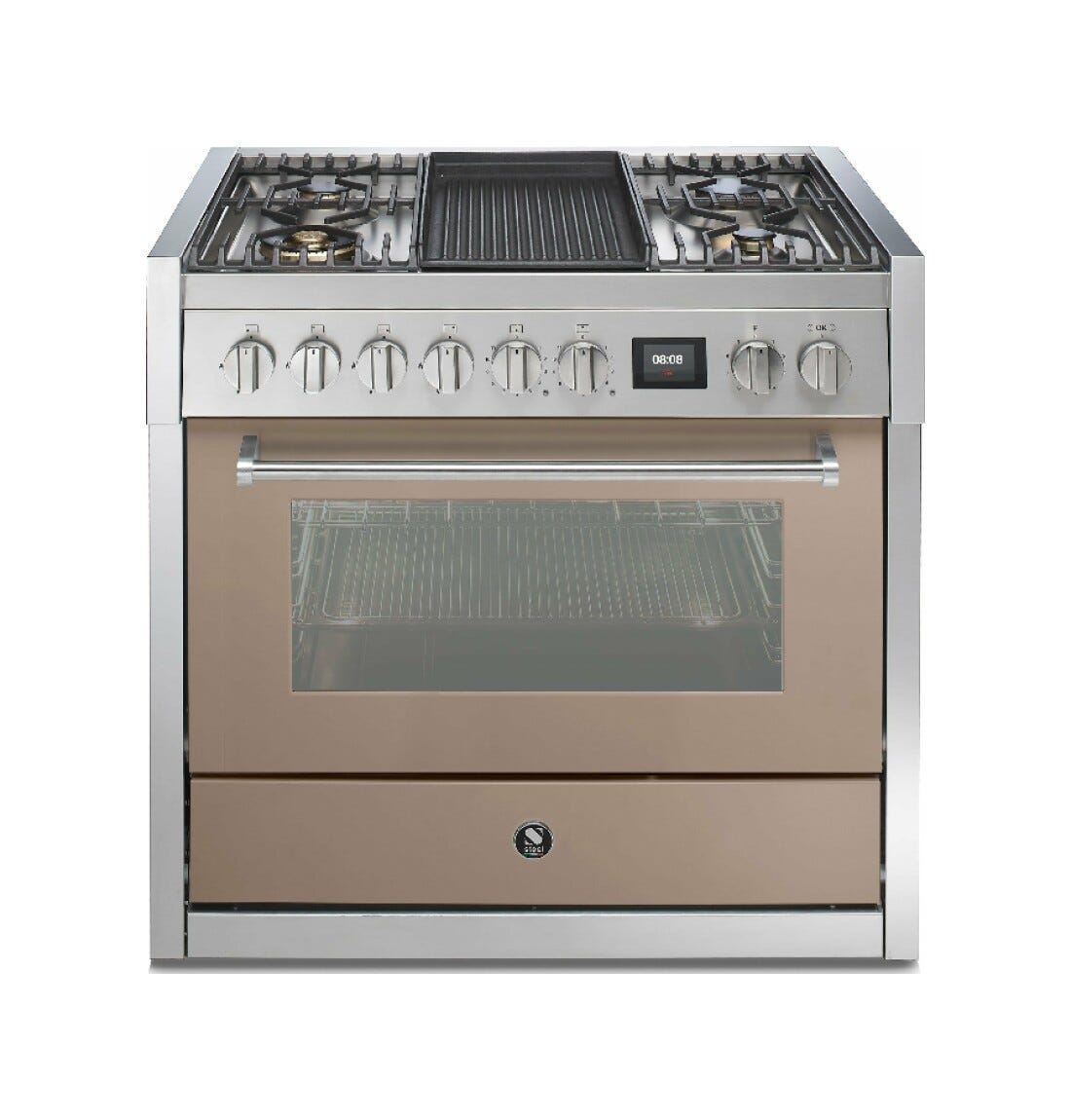 Steel Genesi 90 GQ9S Genesi 90 Cucina da accosto, 90 cm inox, forno combinato a vapore 91 L, 11 funzioni, sistema INNVENT, 5 varianti piano cottura