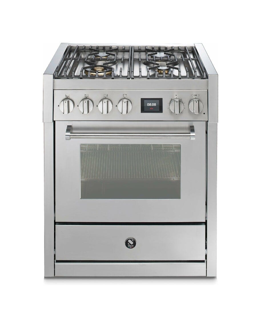 Steel Genesi 70 GQ7S Genesi 70 Cucina da accosto, 70 cm inox, forno Combi-Steam 70 L, 11 funzioni, 2 varianti piano cottura (gas e induzione)