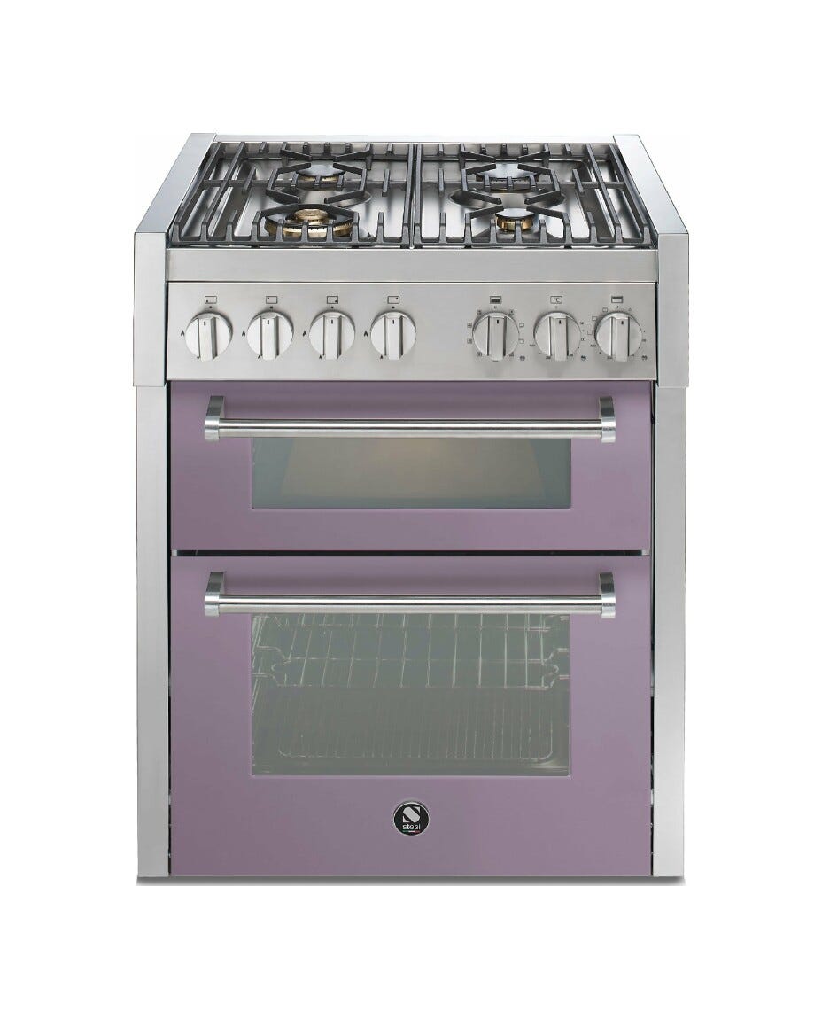 Steel Genesi 70/2 GQ7SF Genesi 70/2 Cucina da accosto, doppio forno Combi-Steam e forno pizza, piano a gas o induzione, 70 cm, acciaio inox