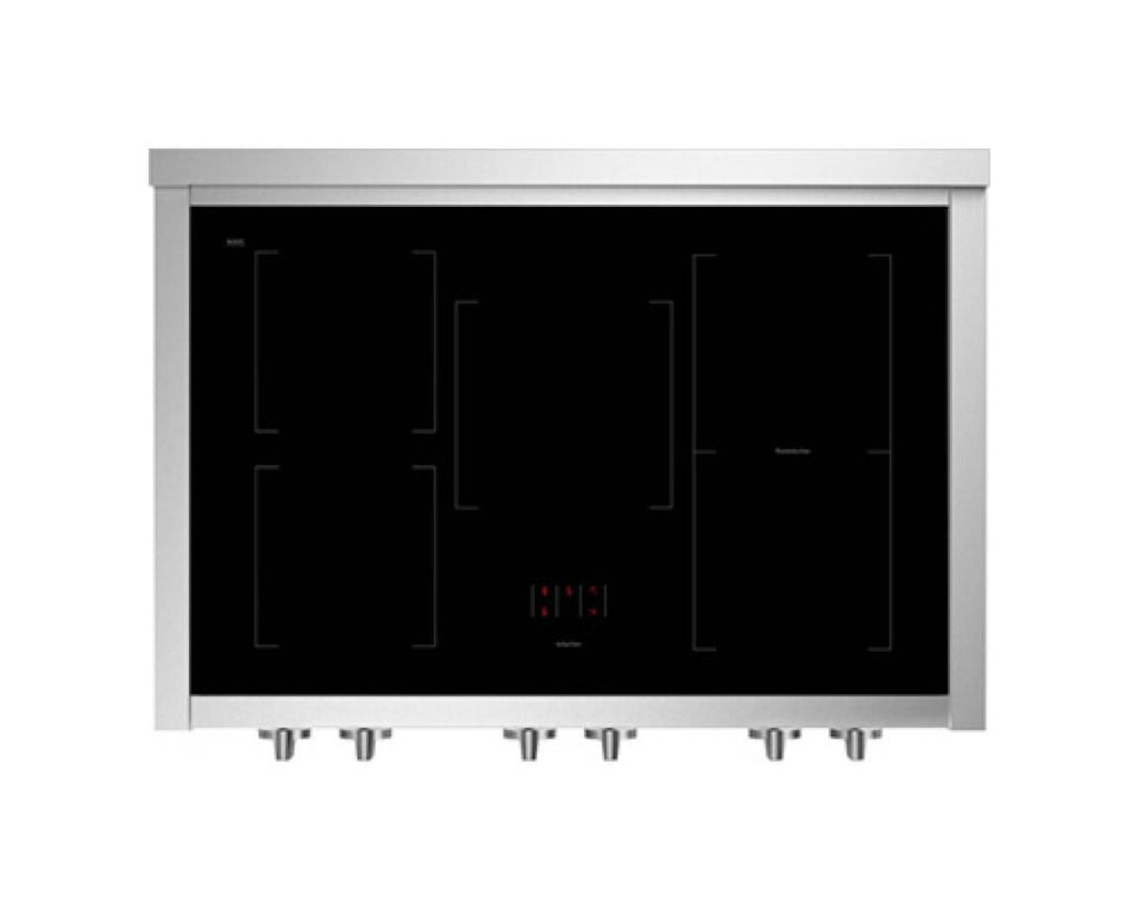 Steel Genesi cooktops GQ9 Piano cottura, 90 cm acciaio inox, semi-incasso, full gas, induzione o ibrido, bruciatori in ottone