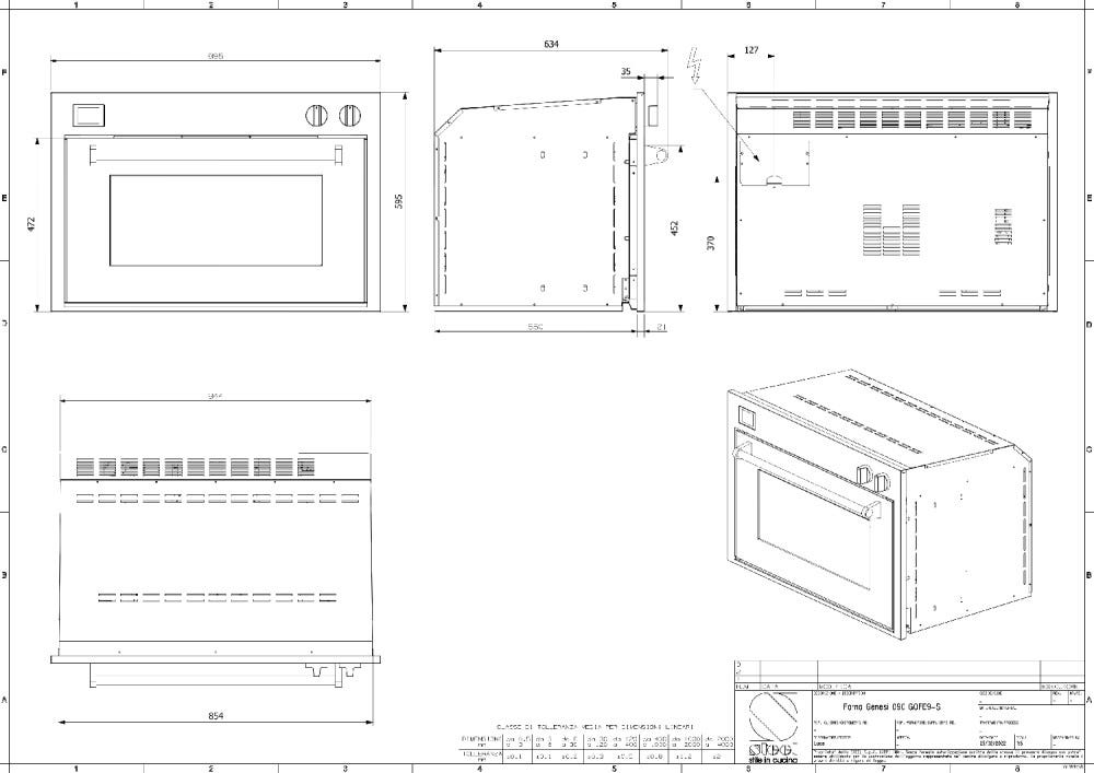Steel Genesi 90x60 GQFE9-S Genesi Forno da incasso cm 90x60, Combi-steam, 91 lt, 15 funzioni, sistema INNVENT®