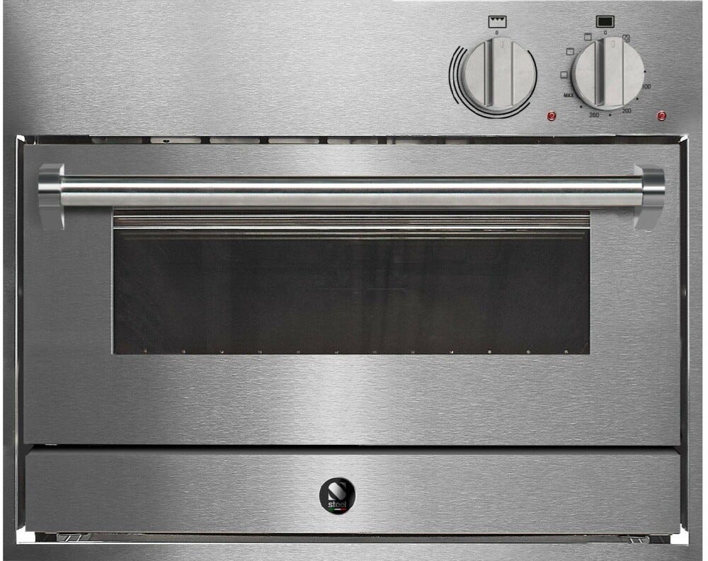 Steel Genesi 60x45 GQFE6-P Genesi Forno da incasso cm 60x45, 34 lt, 4 funzioni, pietra refrattaria, acciaio inox AISI 304