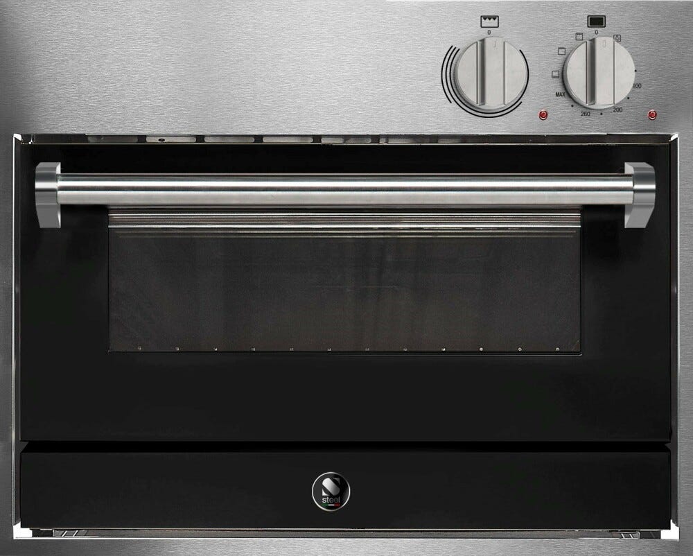 Steel Genesi 60x45 GQFE6-P Genesi Forno da incasso cm 60x45, 34 lt, 4 funzioni, pietra refrattaria, acciaio inox AISI 304