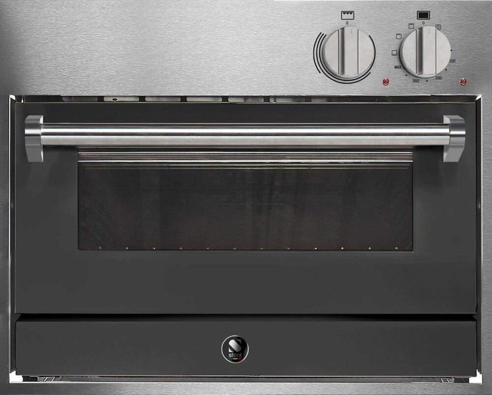 Steel Genesi 60x45 GQFE6-P Genesi Forno da incasso cm 60x45, 34 lt, 4 funzioni, pietra refrattaria, acciaio inox AISI 304
