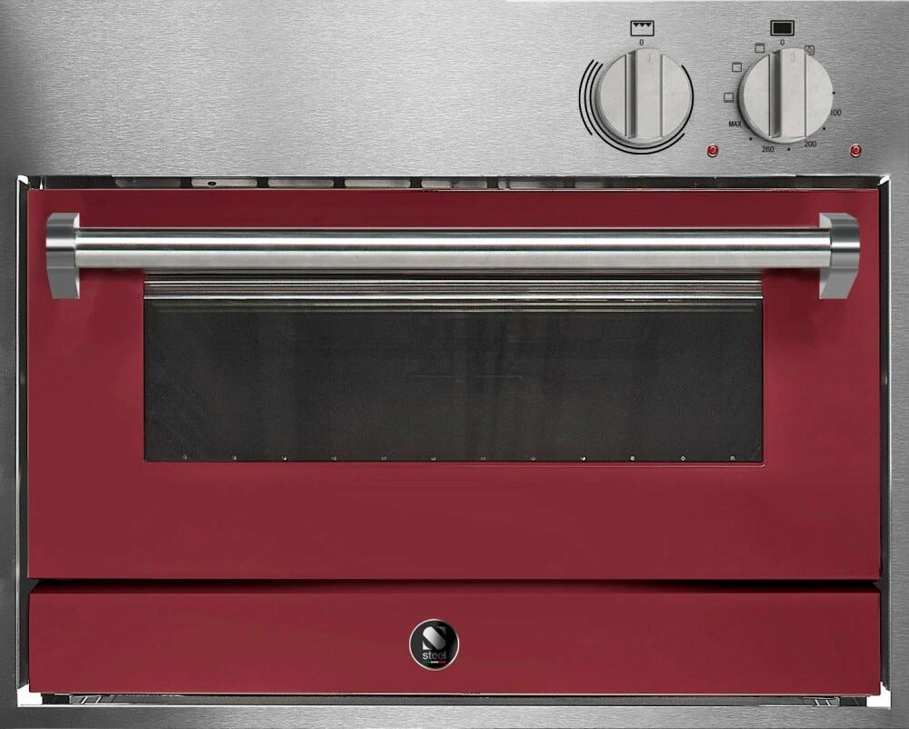 Steel Genesi 60x45 GQFE6-P Genesi Forno da incasso cm 60x45, 34 lt, 4 funzioni, pietra refrattaria, acciaio inox AISI 304