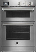 Steel Genesi 60x90 GQFFE6-S Genesi Line Doppio forno da incasso, Combi-Steam 70 lt + forno pizza a pietra 34 lt, 15 funzioni, programmatore TFT con 37 ricette, acciaio inox