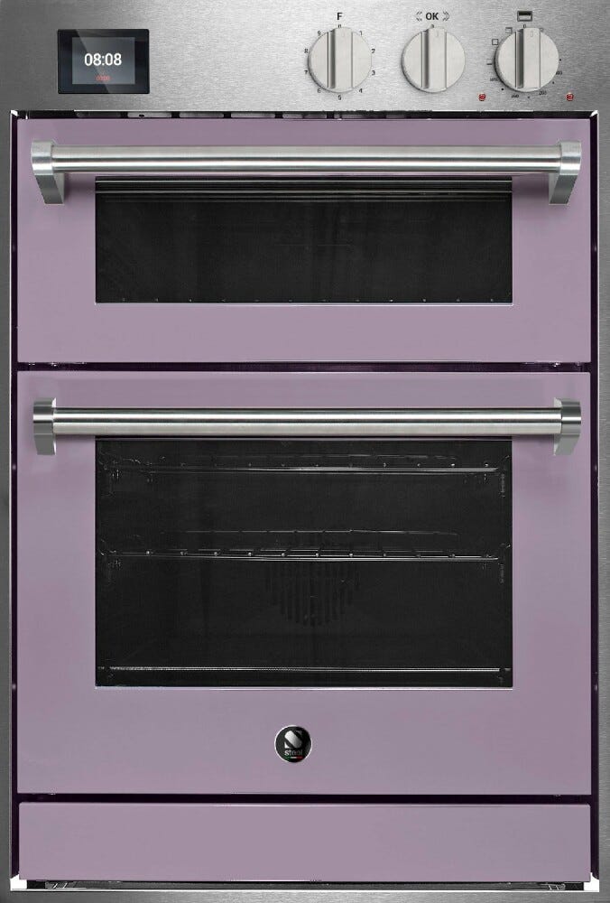 Steel Genesi 60x90 GQFFE6-S Genesi Line Doppio forno da incasso, Combi-Steam 70 lt + forno pizza a pietra 34 lt, 15 funzioni, programmatore TFT con 37 ricette, acciaio inox