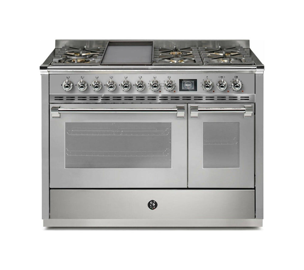 Steel Ascot 120 AQ12SF Ascot 120 Cucina da accosto 120 cm, doppio forno combi-steam, piano cottura a gas, acciaio inox