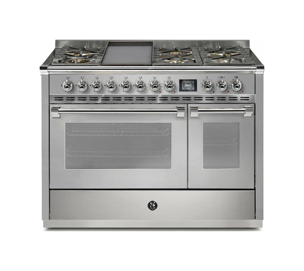 Steel Ascot 120 AQ12SF Ascot 120 Cucina da accosto 120 cm, doppio forno combi-steam, piano cottura a gas, acciaio inox
