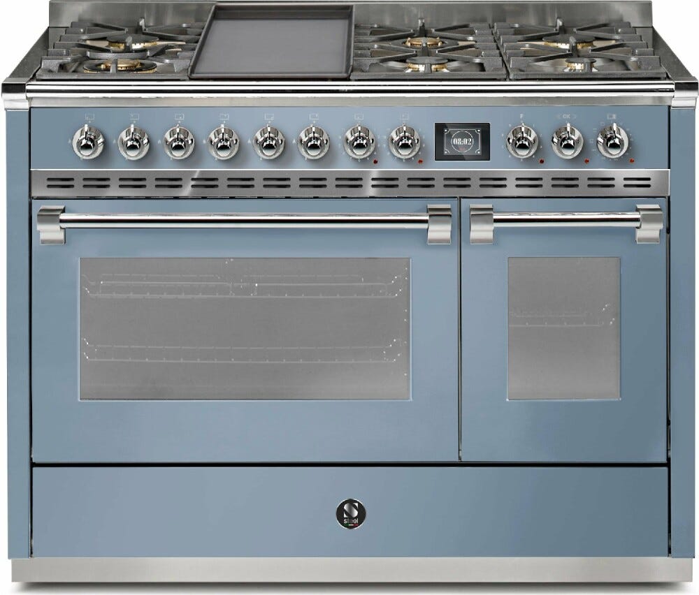 Steel Ascot 120 AQ12SF Ascot 120 Cucina da accosto 120 cm, doppio forno combi-steam, piano cottura a gas, acciaio inox
