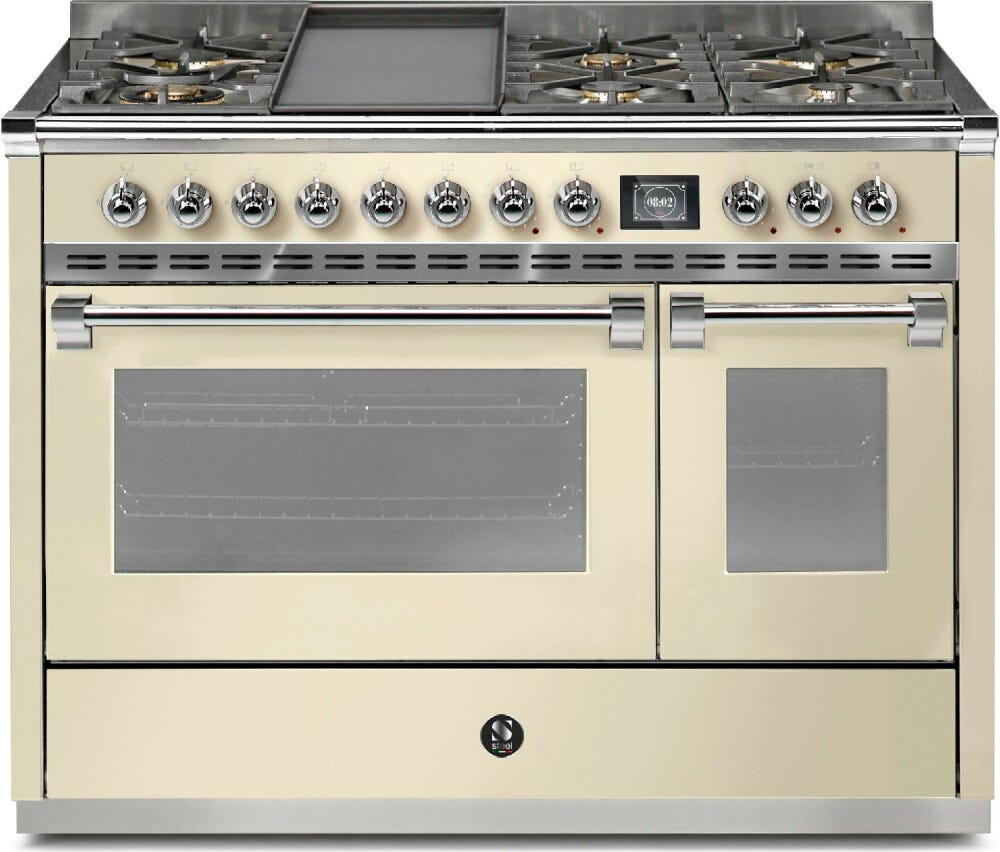 Steel Ascot 120 AQ12SF Ascot 120 Cucina da accosto 120 cm, doppio forno combi-steam, piano cottura a gas, acciaio inox