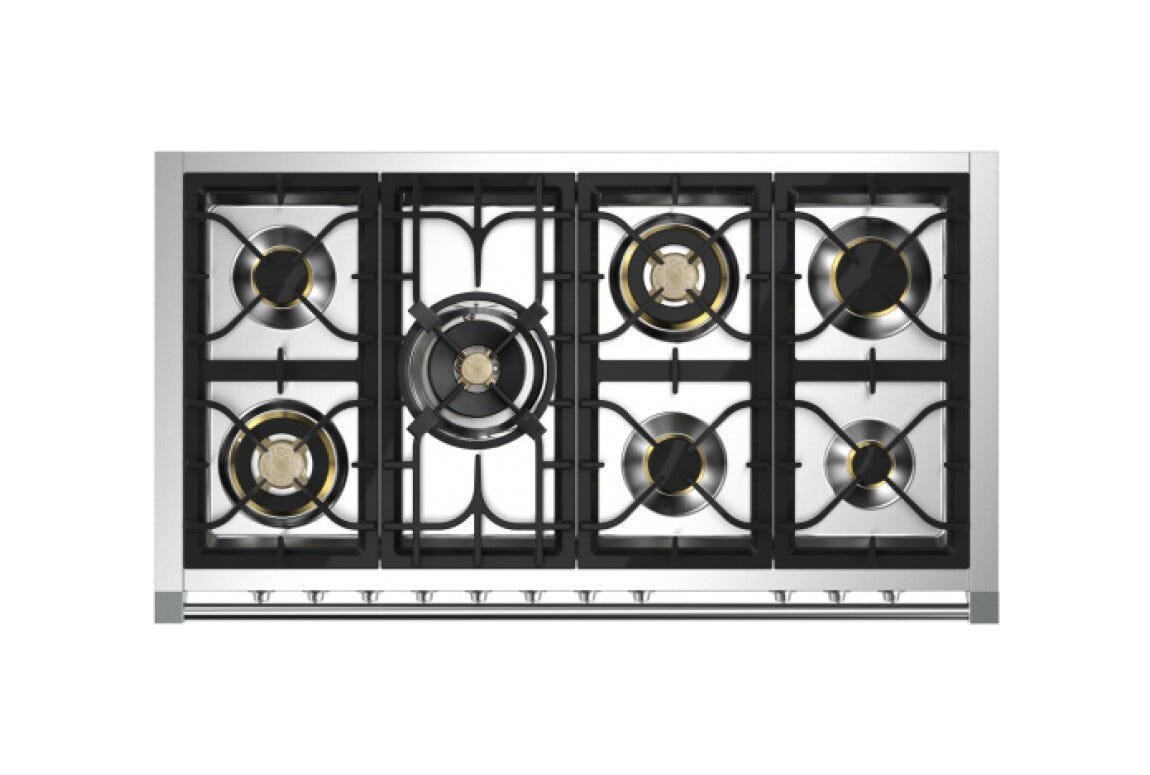 Steel Ascot 120 AQ12SF Ascot 120 Cucina da accosto 120 cm, doppio forno combi-steam, piano cottura a gas, acciaio inox