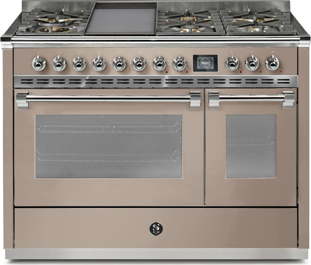 Steel Ascot 120 AQ12SF Ascot 120 Cucina da accosto 120 cm, doppio forno combi-steam, piano cottura a gas, acciaio inox
