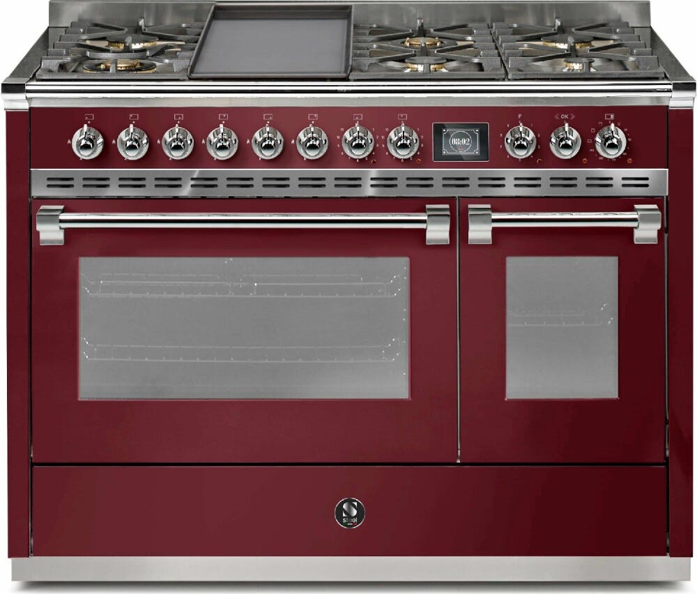 Steel Ascot 120 AQ12SF Ascot 120 Cucina da accosto 120 cm, doppio forno combi-steam, piano cottura a gas, acciaio inox