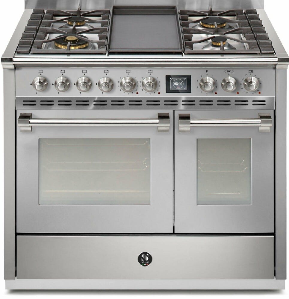 Steel Ascot 100 AQ10SF Ascot 100 Cucina da accosto 100 cm, doppio forno combi-steam, piano a gas o induzione