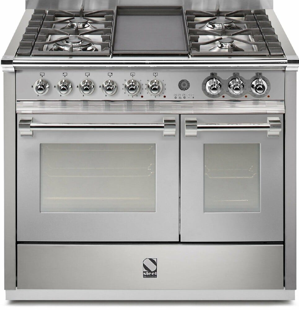 Steel Ascot 100 AQ10SF Ascot 100 Cucina da accosto 100 cm, doppio forno combi-steam, piano a gas o induzione