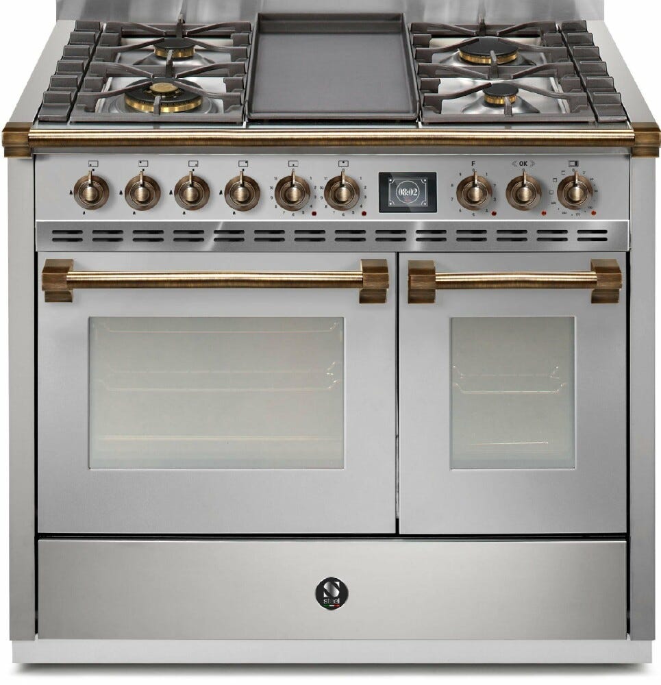 Steel Ascot 100 AQ10SF Ascot 100 Cucina da accosto 100 cm, doppio forno combi-steam, piano a gas o induzione