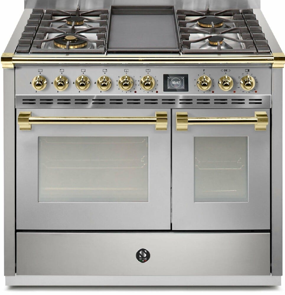 Steel Ascot 100 AQ10SF Ascot 100 Cucina da accosto 100 cm, doppio forno combi-steam, piano a gas o induzione