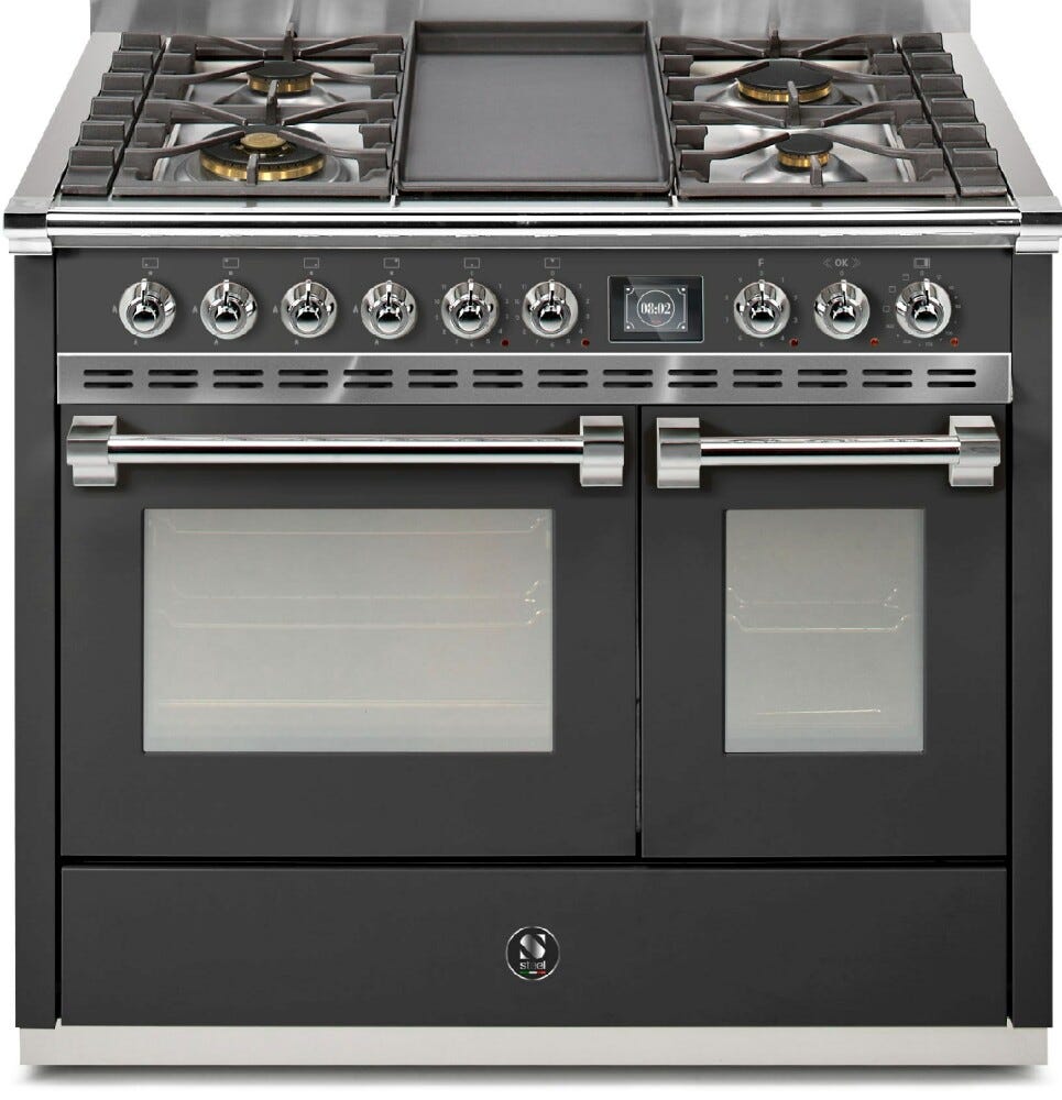 Steel Ascot 100 AQ10SF Ascot 100 Cucina da accosto 100 cm, doppio forno combi-steam, piano a gas o induzione