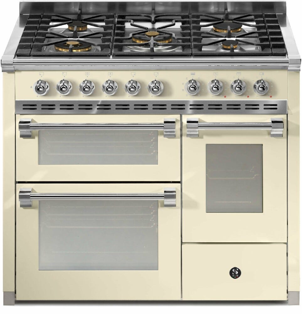 Steel Ascot 100/3 AQ10SFF Ascot 100-3 Cucina da accosto, 3 forni elettrici, piano cottura a gas o induzione, acciaio inox