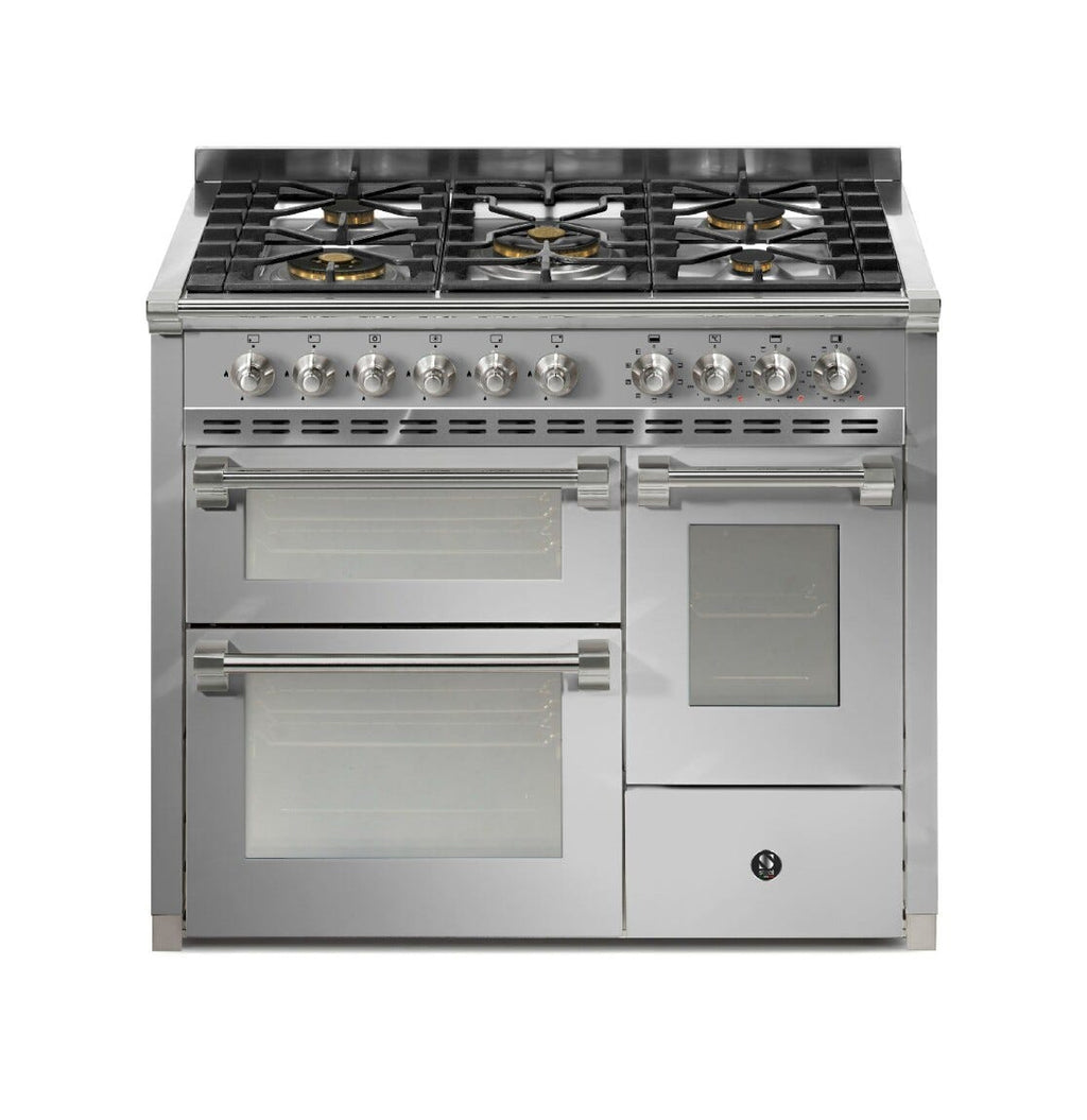 Steel Ascot 100/3 AQ10SFF Ascot 100-3 Cucina da accosto, 3 forni elettrici, piano cottura a gas o induzione, acciaio inox