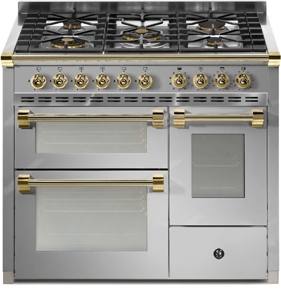 Steel Ascot 100/3 AQ10SFF Ascot 100-3 Cucina da accosto, 3 forni elettrici, piano cottura a gas o induzione, acciaio inox