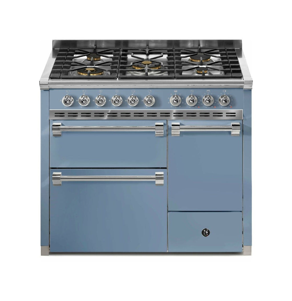Steel Ascot 100/3 AQ10SFF-D Solid door Cucina da accosto 100 cm, 3 forni elettrici anta cieca, piano gas o induzione, acciaio inox