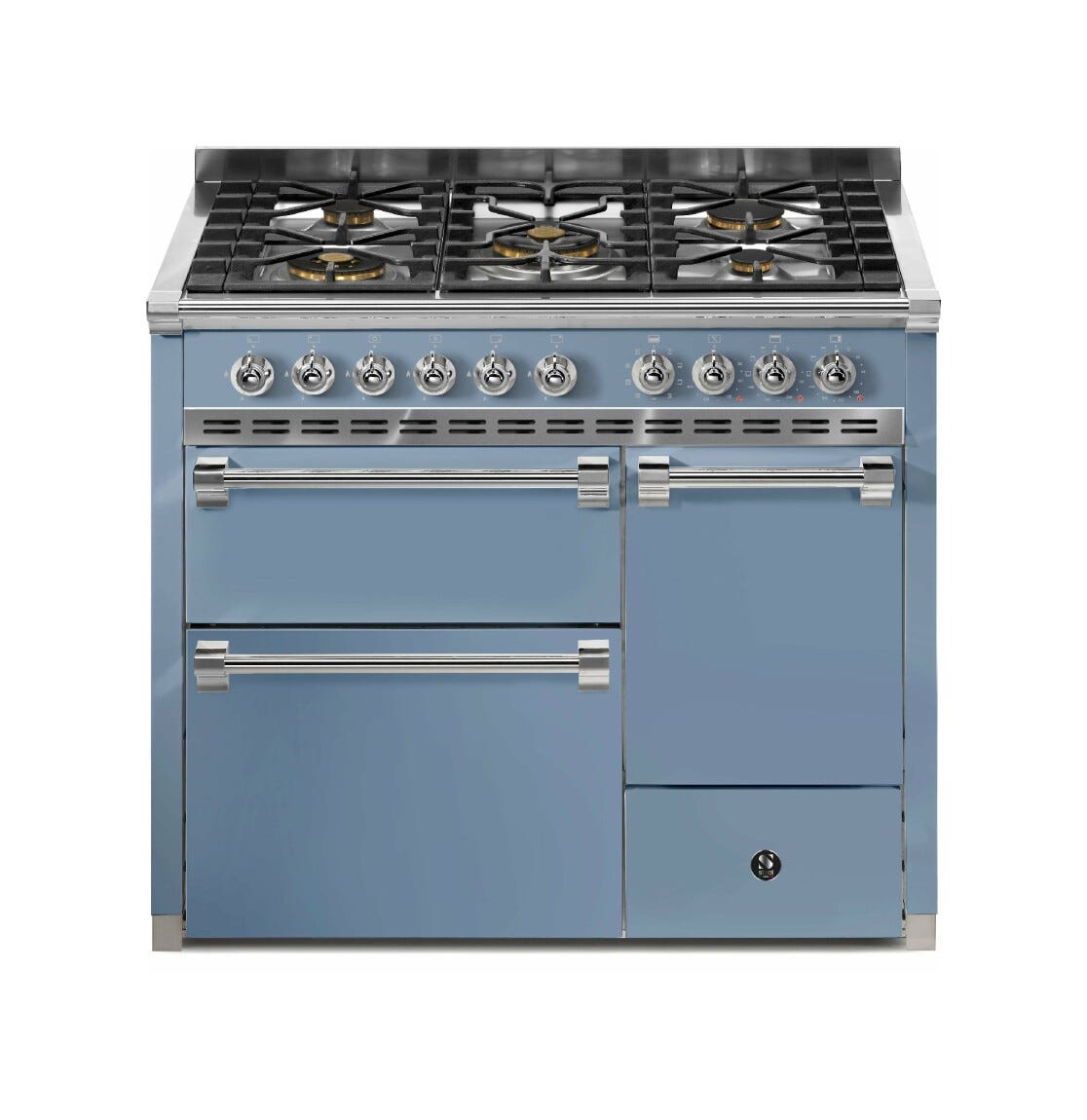 Steel Ascot 100/3 AQ10SFF-D Solid door Cucina da accosto 100 cm, 3 forni elettrici anta cieca, piano gas o induzione, acciaio inox