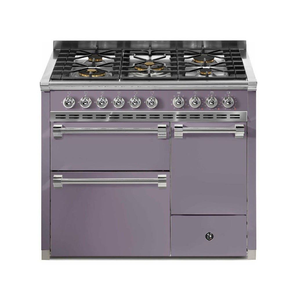 Steel Ascot 100/3 AQ10SFF-D Solid door Cucina da accosto 100 cm, 3 forni elettrici anta cieca, piano gas o induzione, acciaio inox