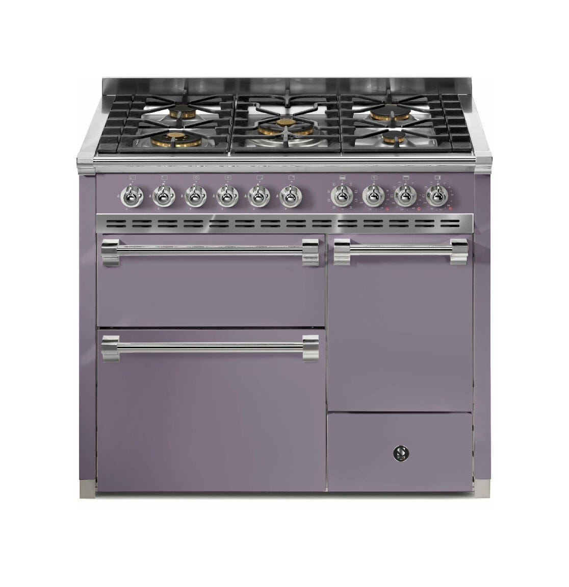 Steel Ascot 100/3 AQ10SFF-D Solid door Cucina da accosto 100 cm, 3 forni elettrici anta cieca, piano gas o induzione, acciaio inox
