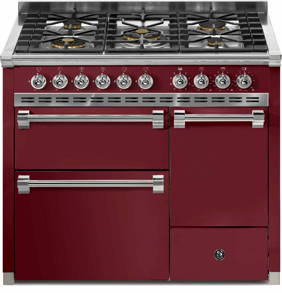 Steel Ascot 100/3 AQ10SFF-D Solid door Cucina da accosto 100 cm, 3 forni elettrici anta cieca, piano gas o induzione, acciaio inox