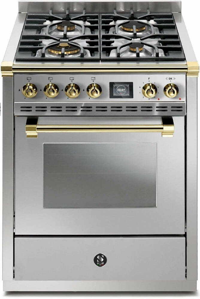 Steel Ascot 90 AQ9S Ascot 90 Cucina da accosto 90 cm, forno Combi-Steam 91 lt, piano cottura a gas o induzione, acciaio inox