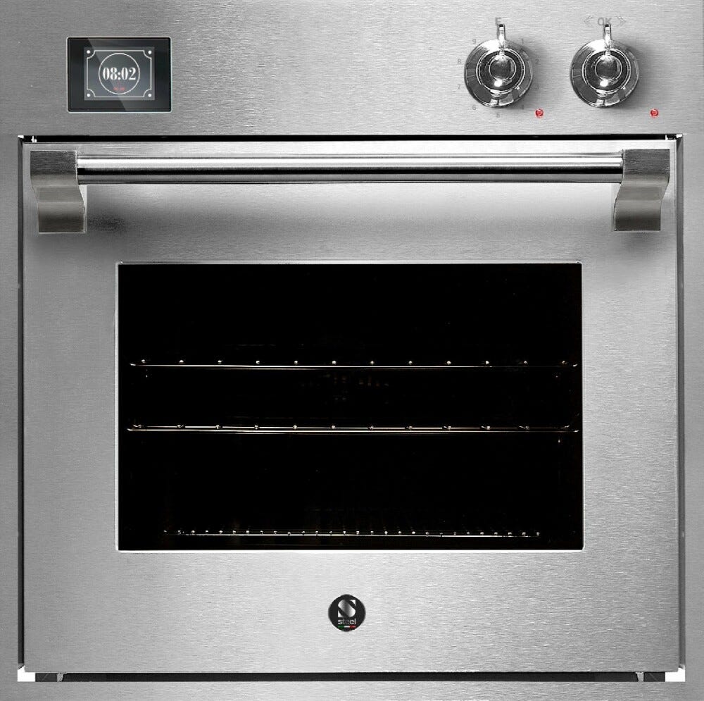 Steel Ascot AQFE6-S Ascot Forno da incasso combi-steam 60x60 cm, 11 funzioni, programmatore TFT, 70 lt