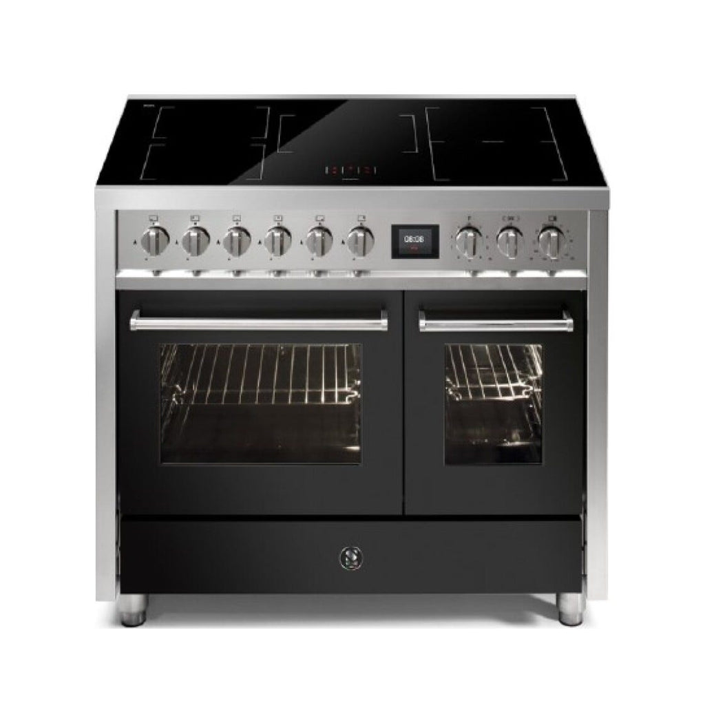 Steel Enfasi 100 EQ10FF Enfasi Cucina da accosto 100 cm, 2 forni elettrici, piano cottura a gas o induzione, acciaio inox AISI 441