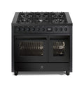 Steel Enfasi 100 EQ10FF NF All black Cucina da accosto 100 cm, nero fumo opaco, doppio forno elettrico, piano gas o induzione