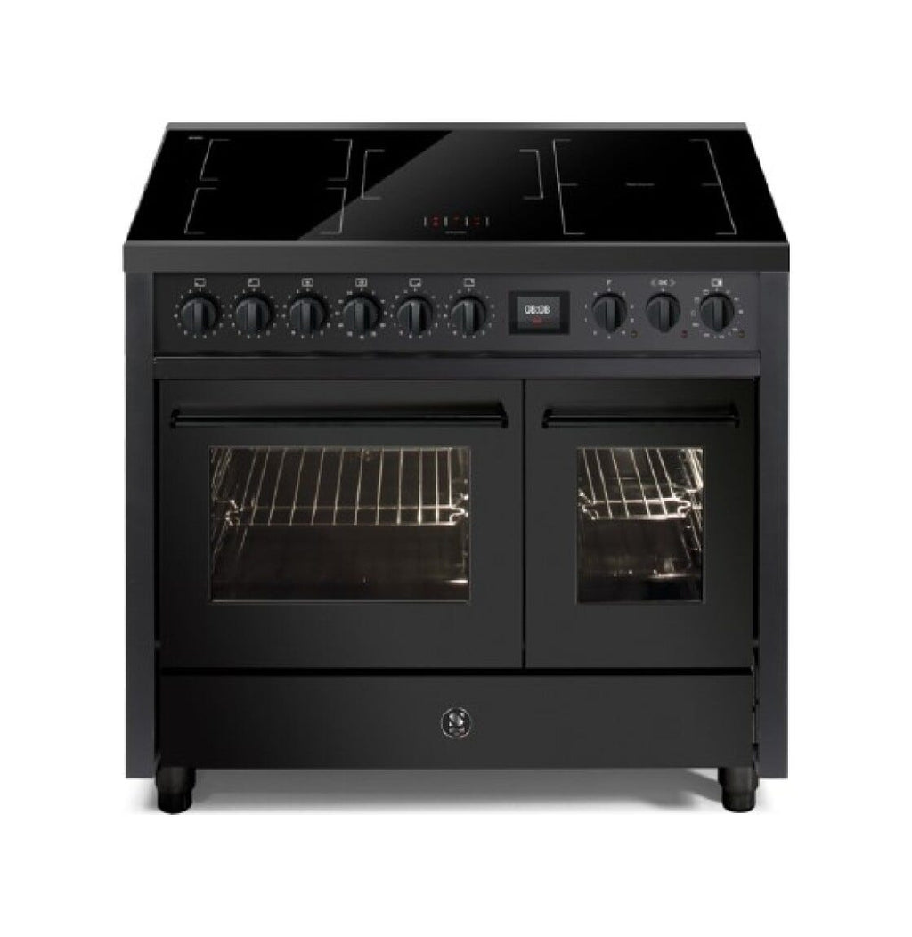 Steel Enfasi 100 EQ10FF NF All black Cucina da accosto 100 cm, nero fumo opaco, doppio forno elettrico, piano gas o induzione