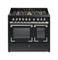 Steel Oxford 100 X10FF Oxford Cucina da accosto 100 cm, doppio forno elettrico (70 + 39 lt), piano cottura full-gas o induzione, acciaio inox